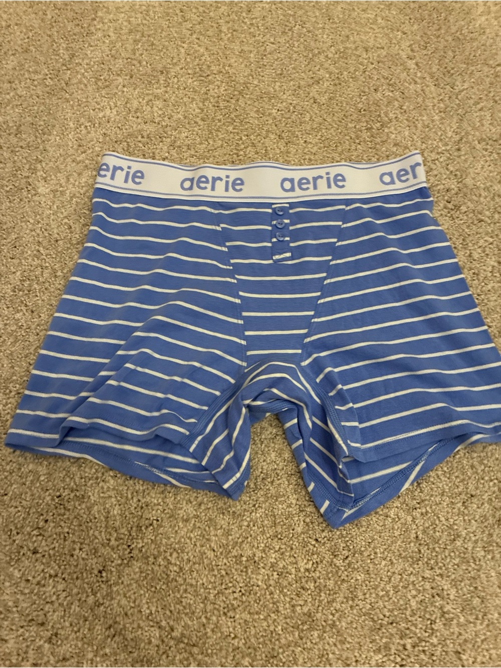 aerie Blue and White Striped Women’s Boxer shorts